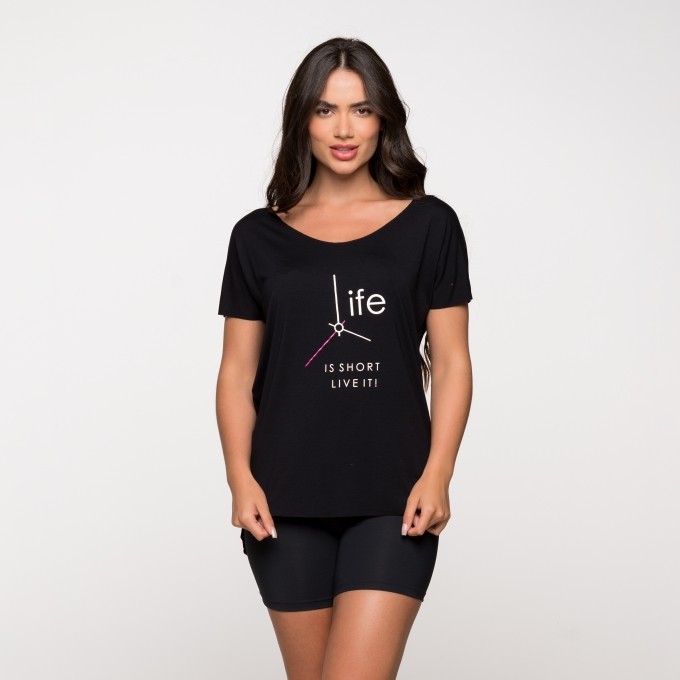 Blusa Fitness Estampada Básica Viscolycra Life