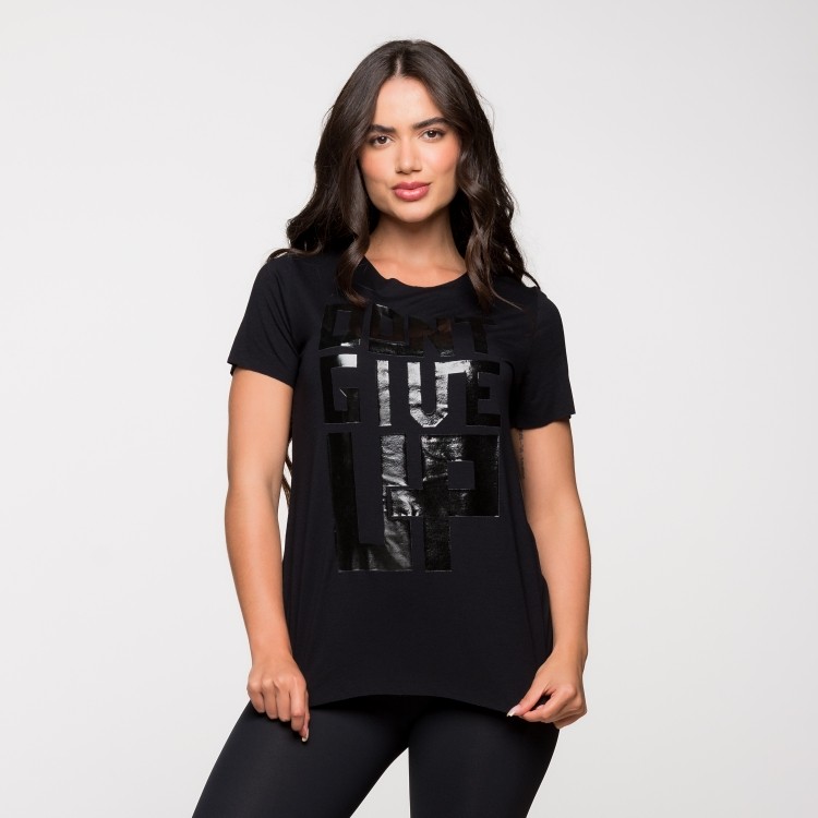 Blusa Fitness Básica Academia Viscolycra Estampada Dont Give Up