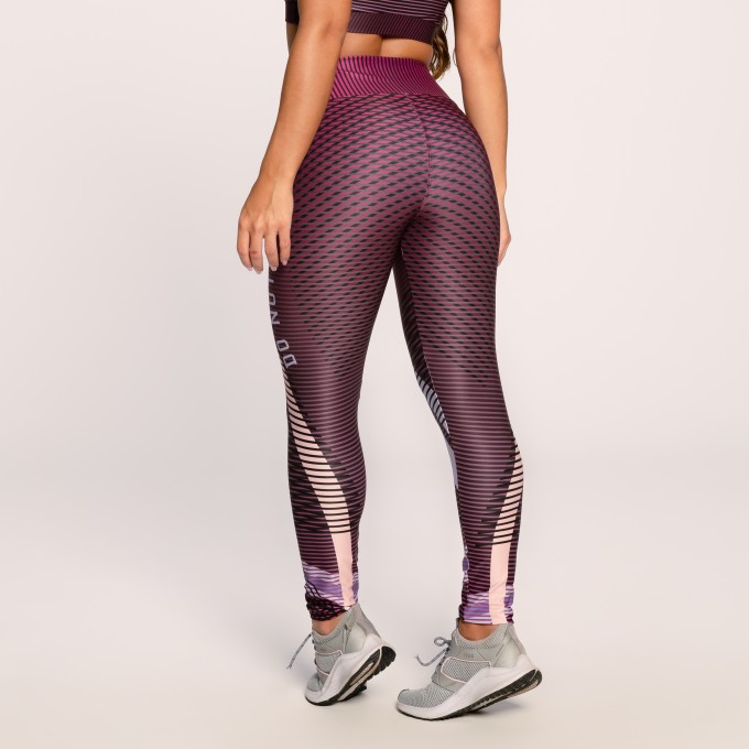 Calça Legging Academia Suplex Estampado Roxo Do Not Give Up