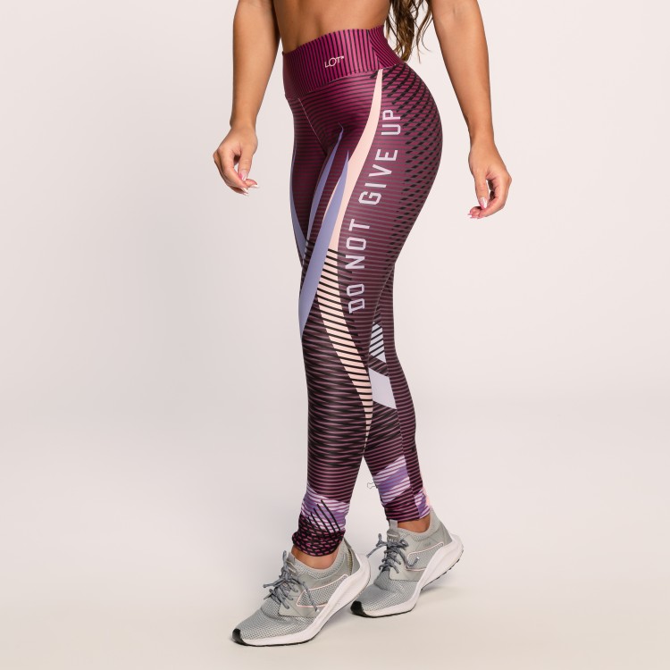 Calça Legging Academia Suplex Estampado Roxo Do Not Give Up