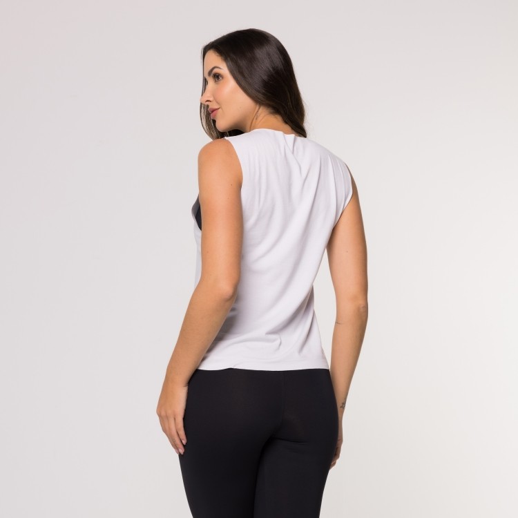 Regata Fitness Básica Viscolycra Lisa Branca