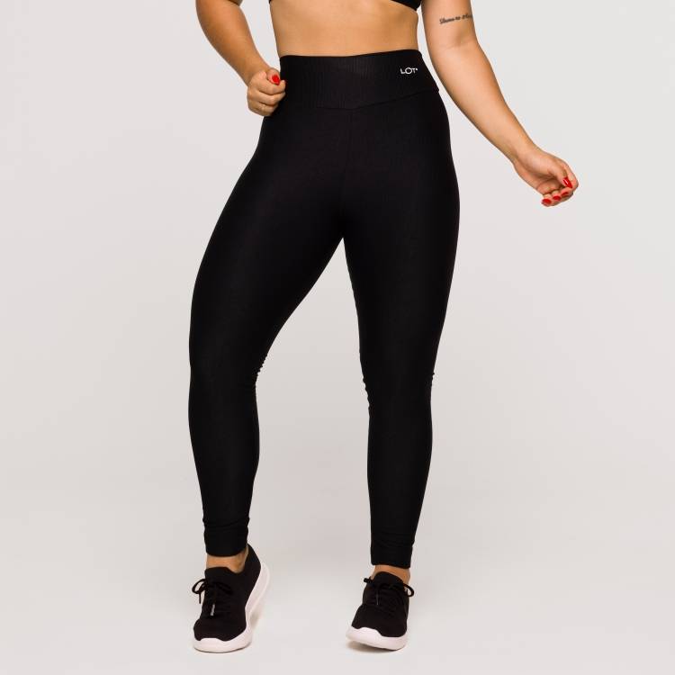 Legging Fitness Feminina Academia Poliamida Texturizada Preta