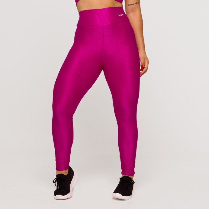 Legging Fitness Feminina Academia Poliamida Texturizada Rosa