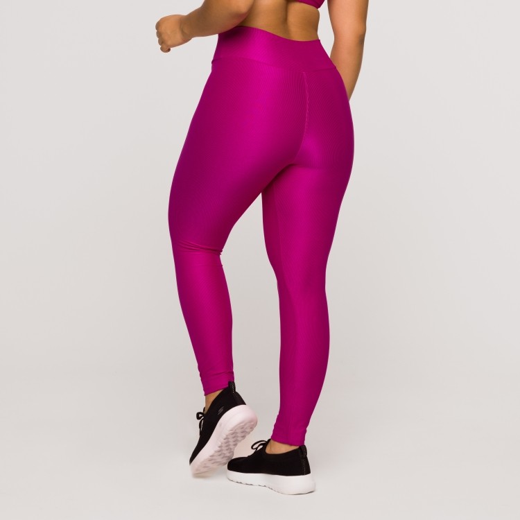 Legging Fitness Feminina Academia Poliamida Texturizada Rosa