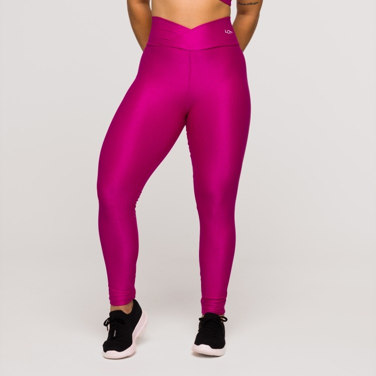 Legging Fitness Feminina Academia Poliamida Cós Cruzado Rosa