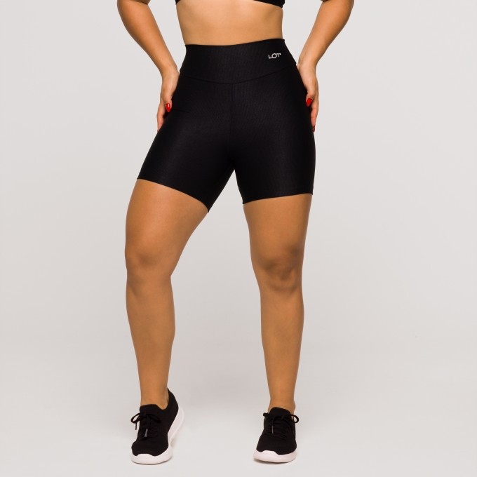 Short Fitness Feminino Academia Poliamida Preto Básico