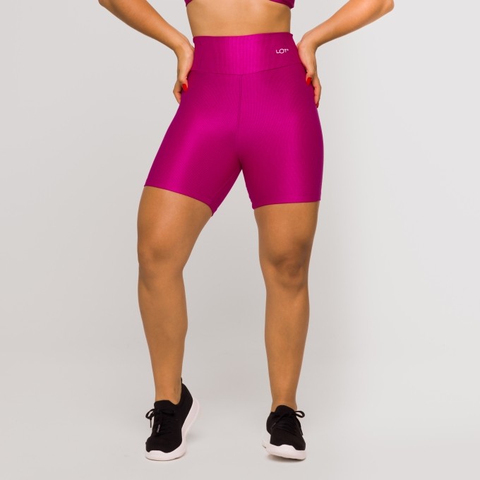 Short Fitness Feminino Academia Poliamida Rosa Básico