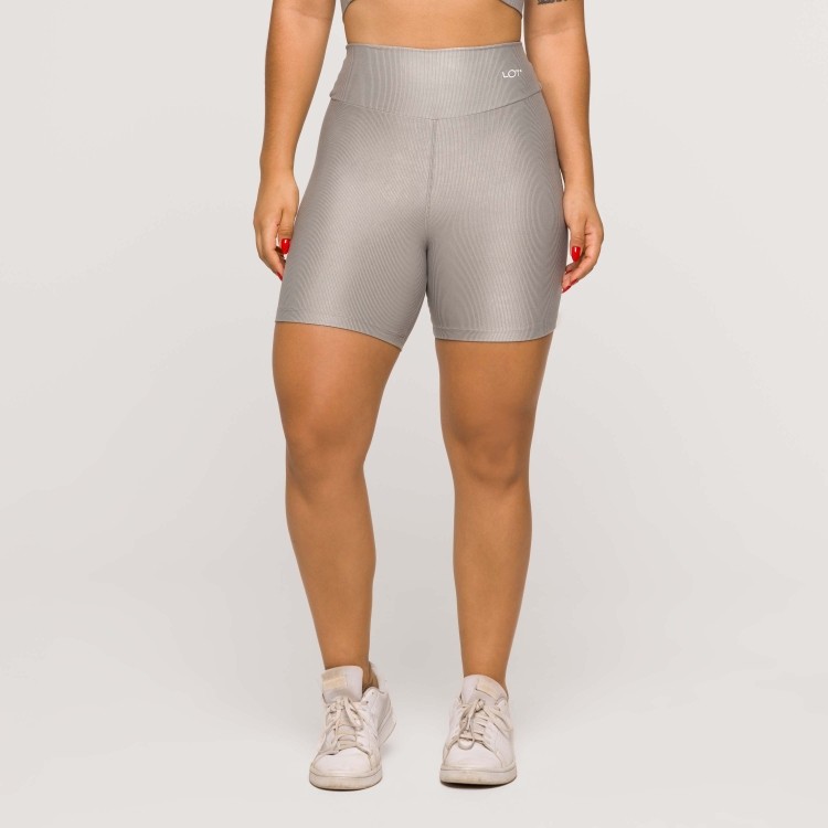 Short Fitness Feminino Academia Poliamida Cinza Básico