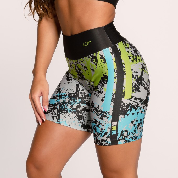 Short Fitness Suplex Estampado Verde com Azul Modernize