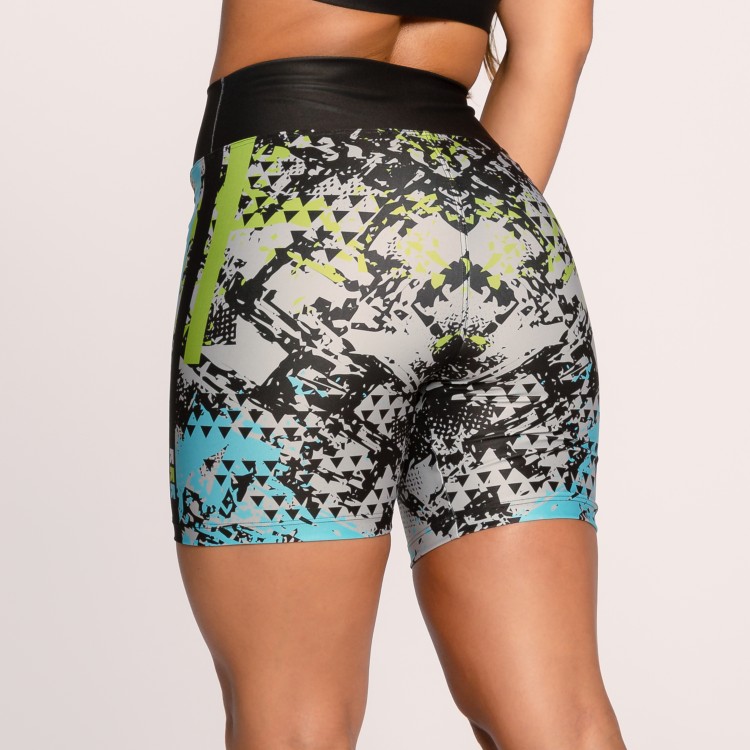 Short Fitness Suplex Estampado Verde com Azul Modernize