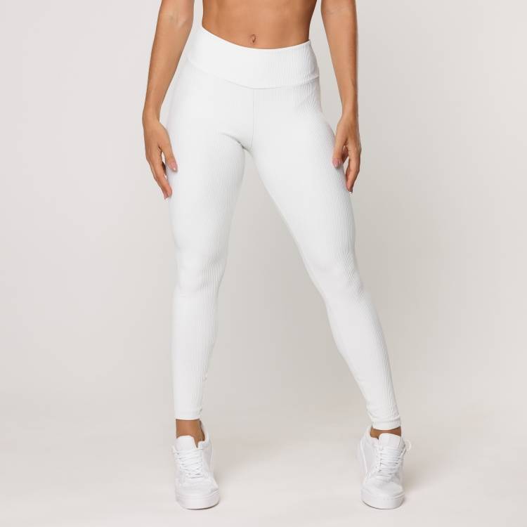 Calça Legging Branco Zero Transparência Poliamida Blackout Lot