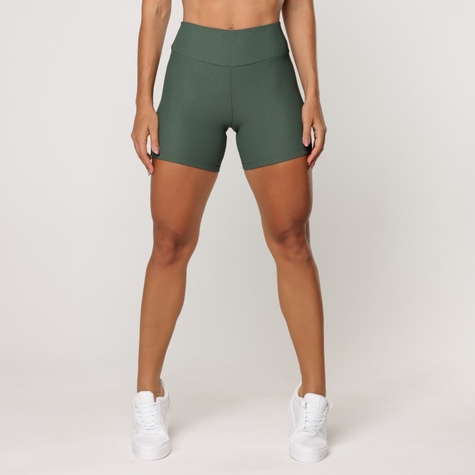 Short Verde Fitness Poliamida Canelado