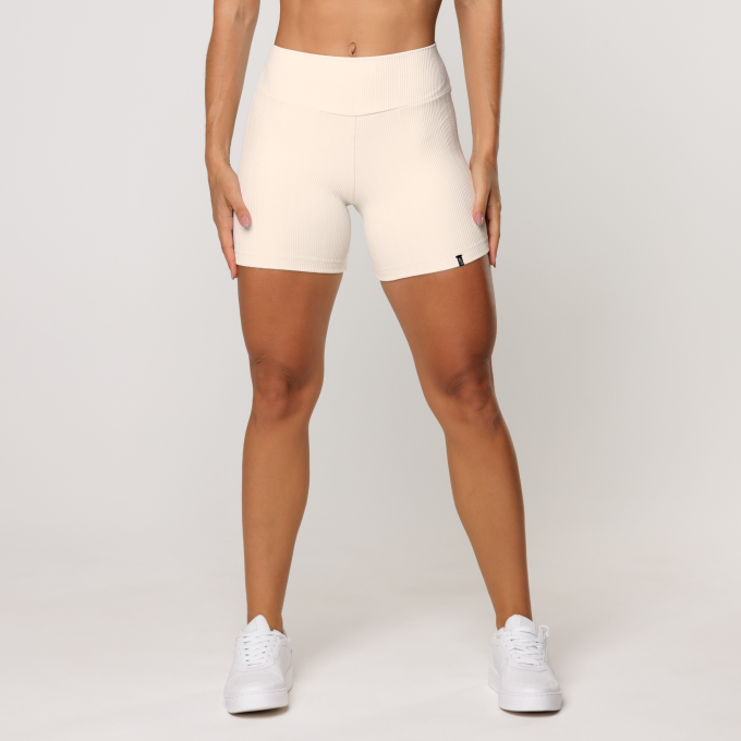 Short Off White Fitness Poliamida Canelado Blackout