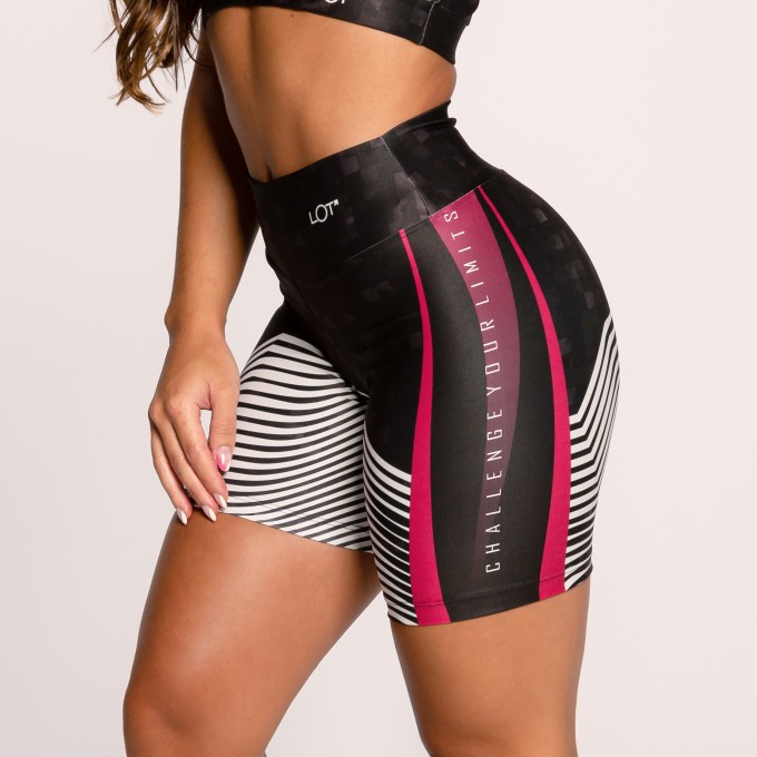 Short Fitness Suplex Estampado Rosa com Branco Challenge