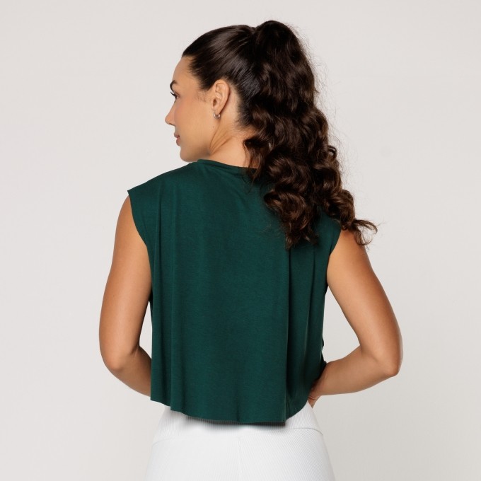 Cropped Arredondado Feminino Fitness Viscose Academia Estampada