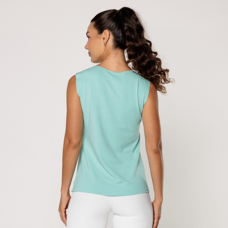 Regata Fitness Feminina Viscolycra Soltinha Verde Com Estampa