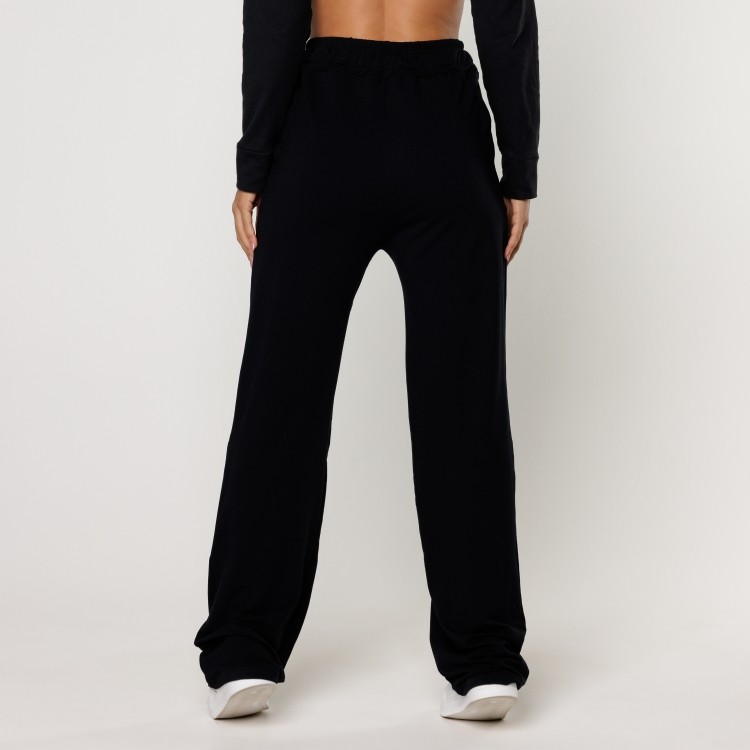 Calça de Moletinho Preta Feminino Soltinho