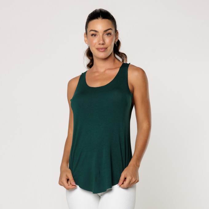 Regata Fitness Viscolycra Verde Lisa Feminina Academia