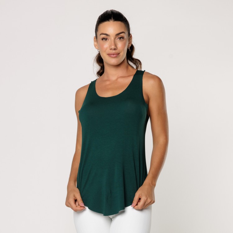 Regata Fitness Viscolycra Verde Lisa Feminina Academia