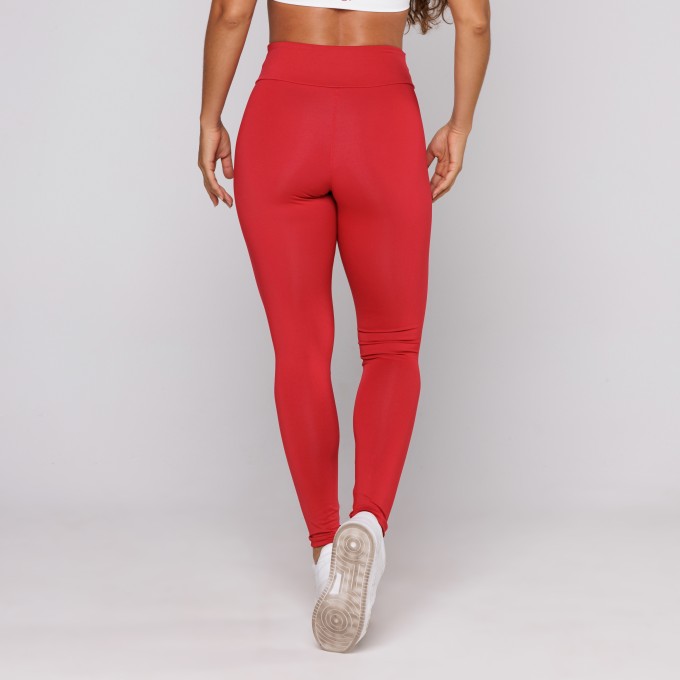 Calça Legging Poliamida Feminina Suplex Premium Scarlet Vermelho