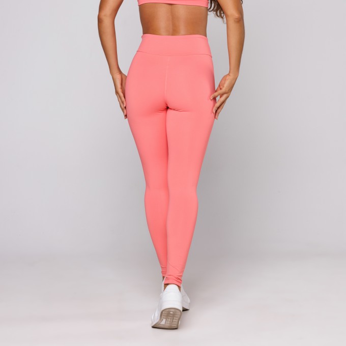 Calça Legging Poliamida Feminina Suplex Premium Aquarela Pêssego