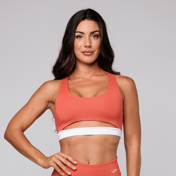 Top Poliamida Premium Curvatura na Base Feminino Folk Terracota