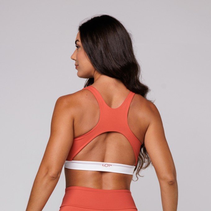 Top Poliamida Premium Curvatura na Base Feminino Folk Terracota
