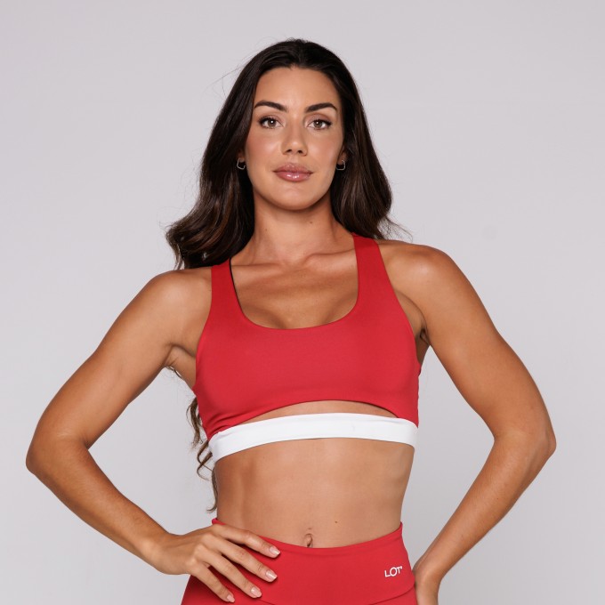Top Poliamida Premium Feminino Curvatura na Base Scarlet Vermelho