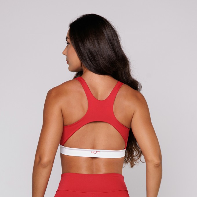 Top Poliamida Premium Feminino Curvatura na Base Scarlet Vermelho