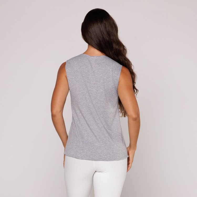 Regata Fitness Viscolycra Mescla Estampada Feminina Soltinha