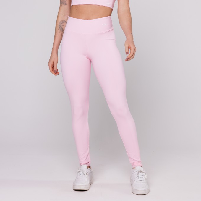 Calça Legging Poliamida Feminina Básica Rosa Bebê