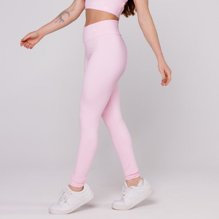 Calça Legging Poliamida Feminina Básica Rosa Bebê