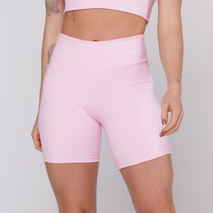 Short Fitness Poliamida Feminino Rosa Bebê