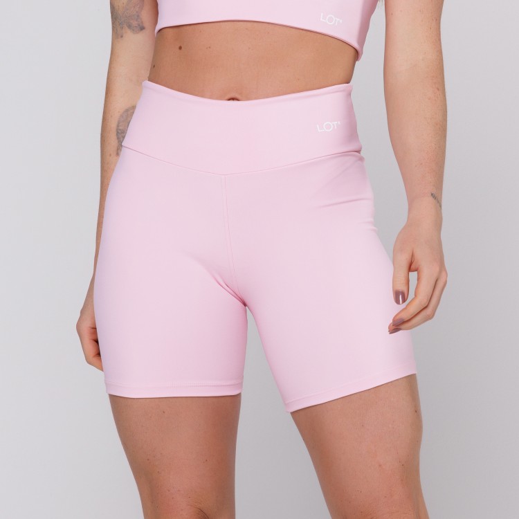 Short Fitness Poliamida Feminino Rosa Bebê