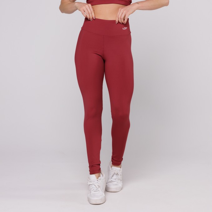 Calça Legging Poliamida Feminina Básica Vinho Ruggine