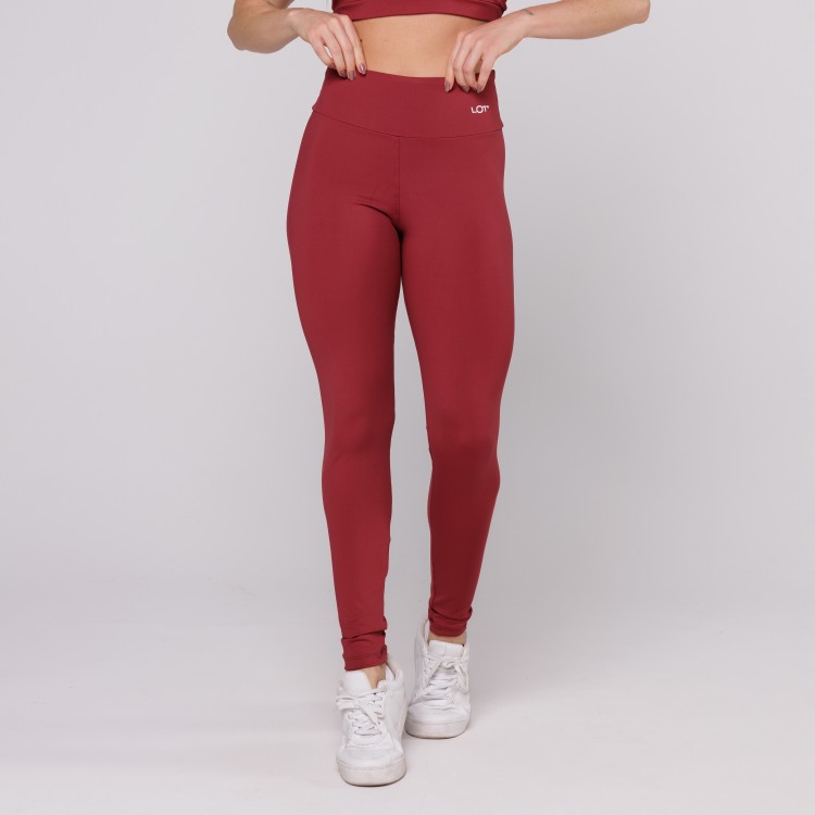 Calça Legging Poliamida Feminina Básica Vinho Ruggine