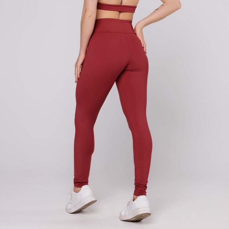 Calça Legging Poliamida Feminina Básica Vinho Ruggine
