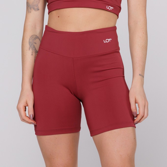 Short Academia Poliamida Feminino Vinho