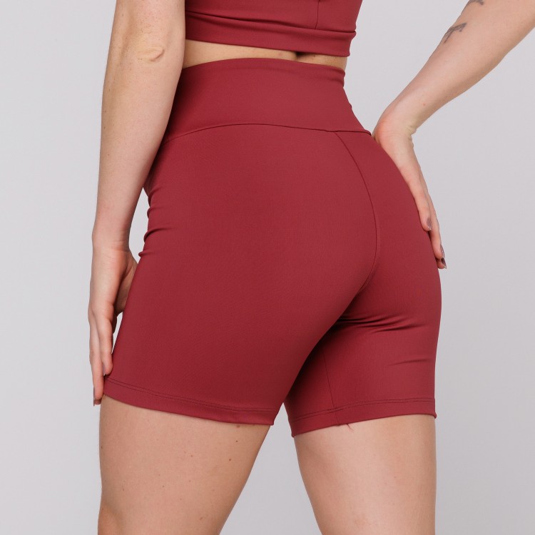 Short Academia Poliamida Feminino Vinho