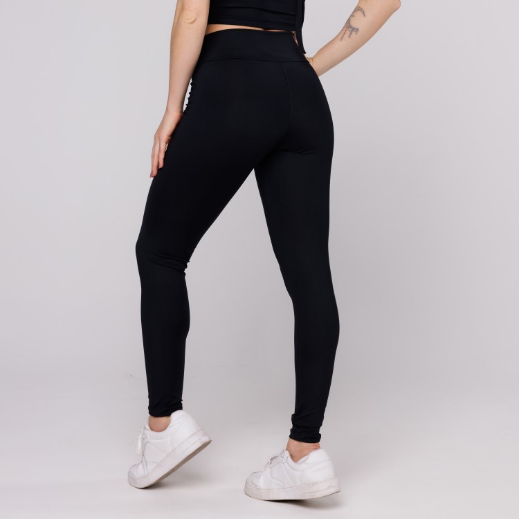 Legging Cós Cruzado Suplex Poliamida Academia Feminina Preto