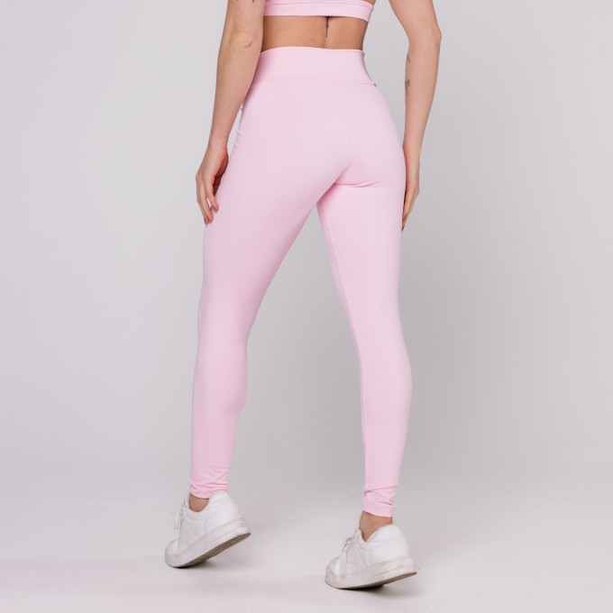Legging Cós Cruzado Suplex Poliamida Academia Feminina Rosa bebê