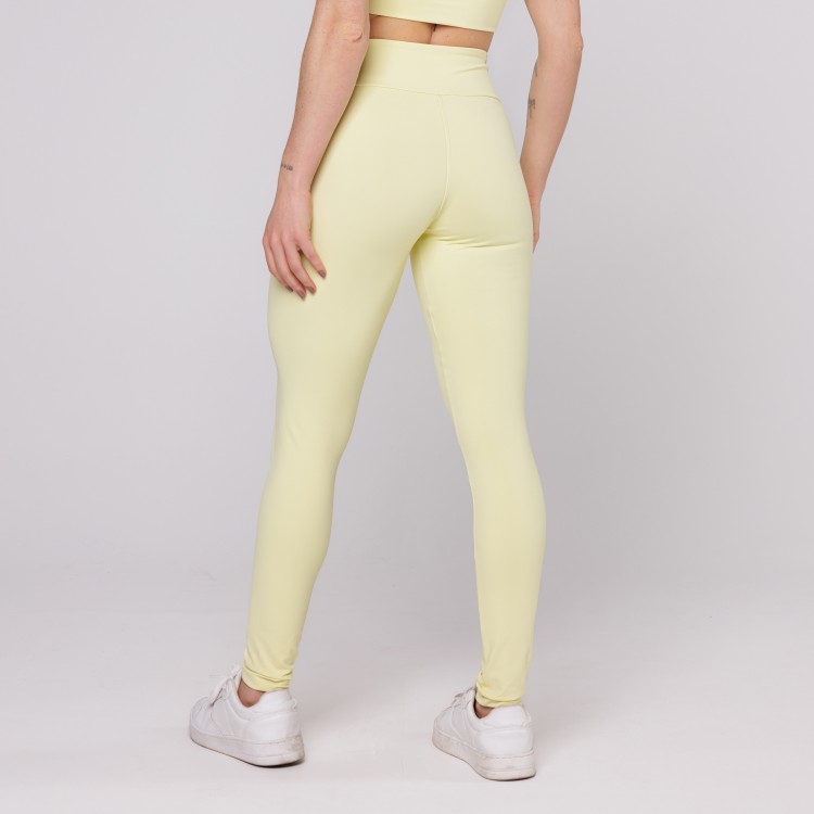Legging Cós Cruzado Suplex Poliamida Academia Feminina Amarelo bebê