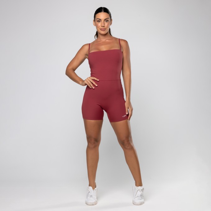 Macaquinho Poliamida Ruggine Fitness Feminino Academia de Alcinha