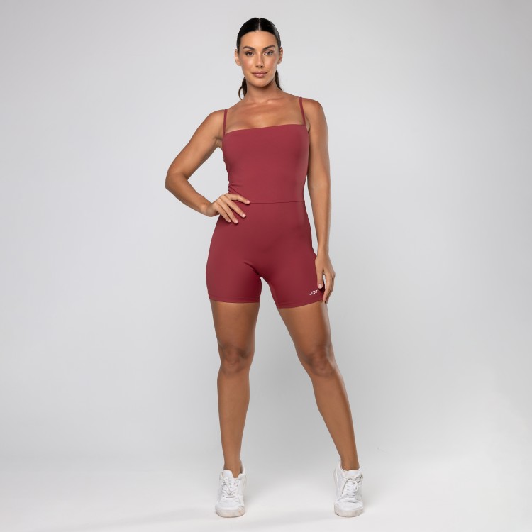 Macaquinho Poliamida Ruggine Fitness Feminino Academia de Alcinha
