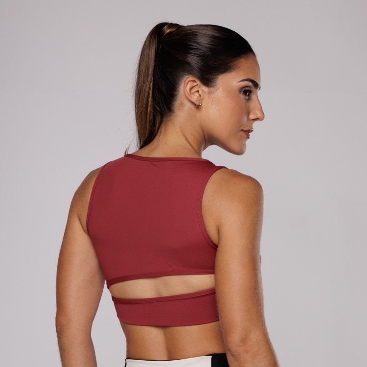 Top Costas Assimétrica Feminino Poliamida Ruggine