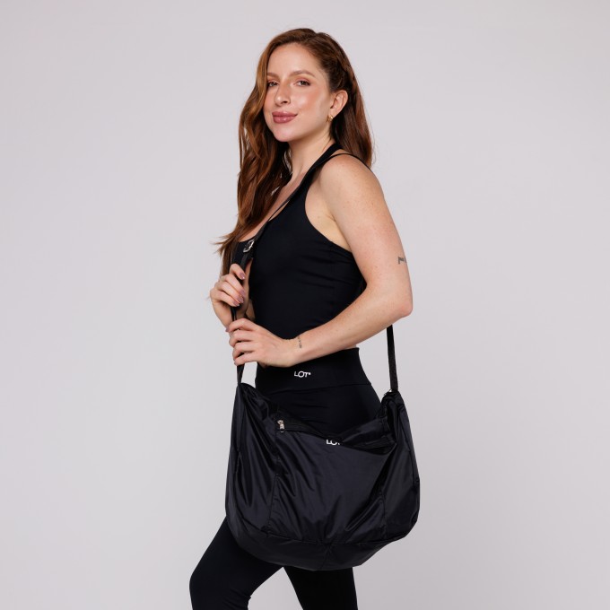 Bolsa Nylon Impermeável Academia Feminina Preta