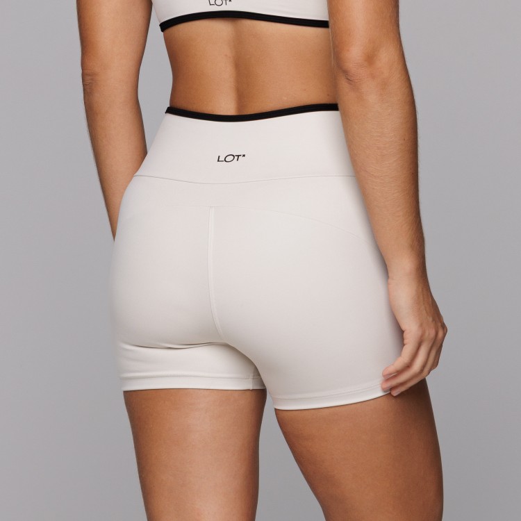 Short Feminino Poliamida Cós Cruzado Afina Cintura Kate Areia