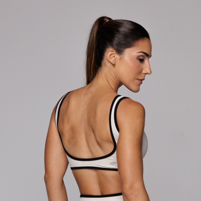 Top Poliamida Feminino Duas Cores Esportivo Alta Sustentação Kate