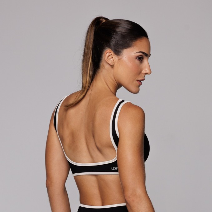 Top Poliamida Feminino Duas Cores Esportivo Alta Sustentação Kate