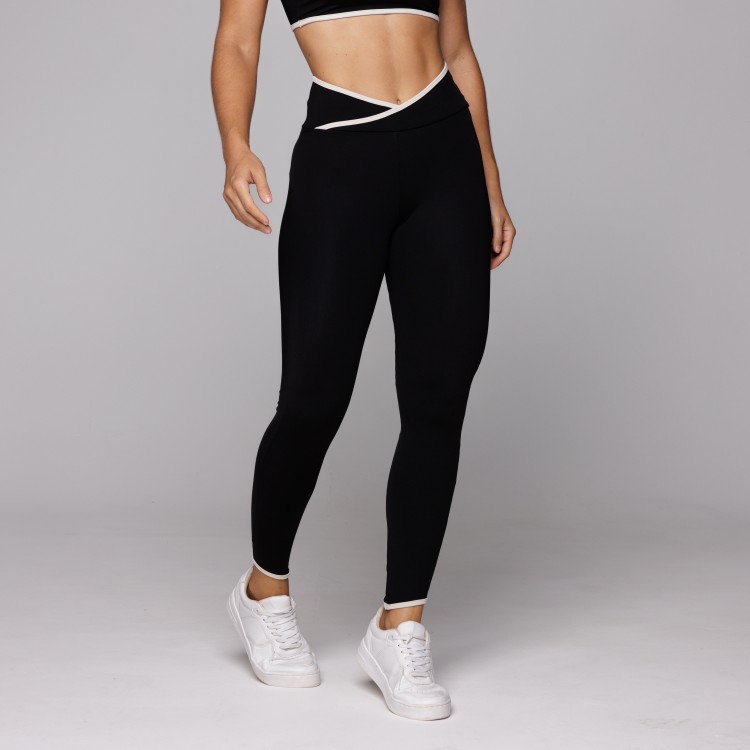 Legging Poliamida Cós Cruzado Afina Cintura Esportiva Kate